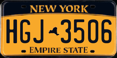 NY license plate HGJ3506