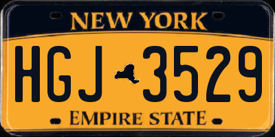 NY license plate HGJ3529