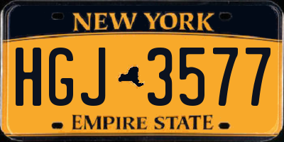 NY license plate HGJ3577