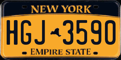 NY license plate HGJ3590