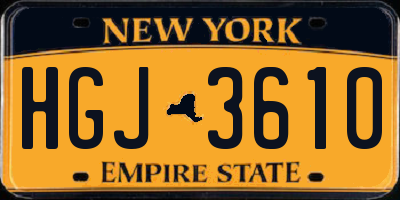 NY license plate HGJ3610