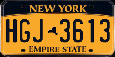 NY license plate HGJ3613