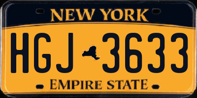 NY license plate HGJ3633