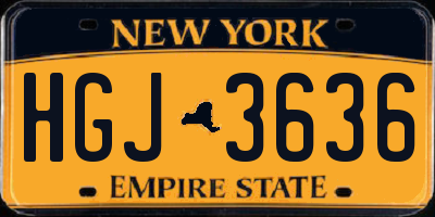 NY license plate HGJ3636