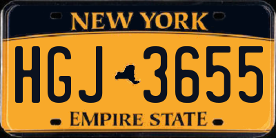 NY license plate HGJ3655