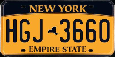 NY license plate HGJ3660