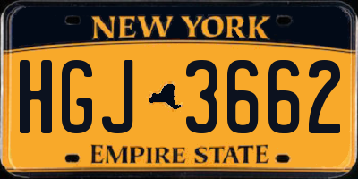 NY license plate HGJ3662