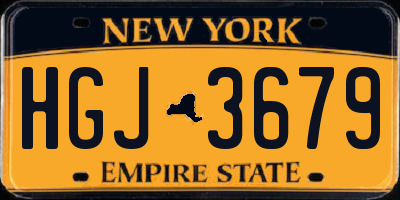 NY license plate HGJ3679