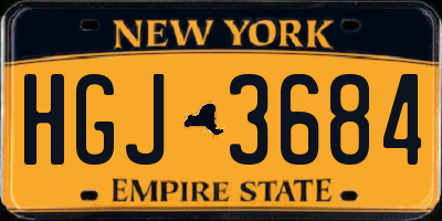 NY license plate HGJ3684