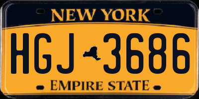 NY license plate HGJ3686