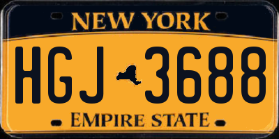 NY license plate HGJ3688