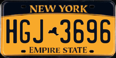 NY license plate HGJ3696