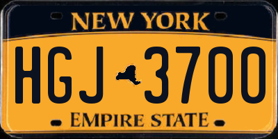 NY license plate HGJ3700