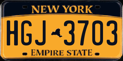 NY license plate HGJ3703