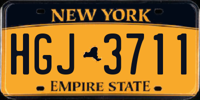 NY license plate HGJ3711