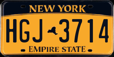 NY license plate HGJ3714