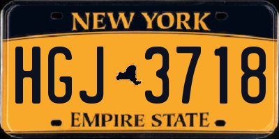 NY license plate HGJ3718