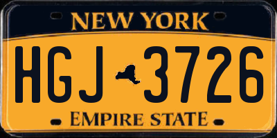 NY license plate HGJ3726