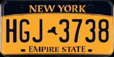 NY license plate HGJ3738