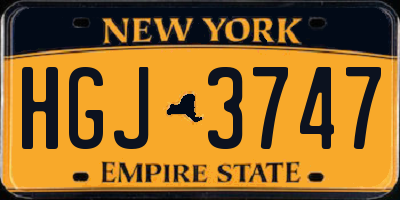 NY license plate HGJ3747