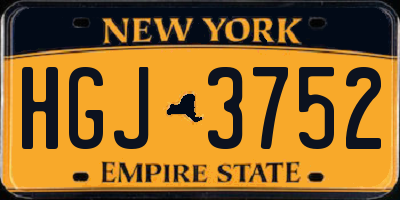 NY license plate HGJ3752