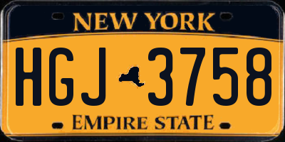 NY license plate HGJ3758