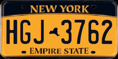 NY license plate HGJ3762