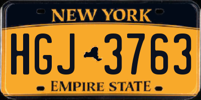 NY license plate HGJ3763