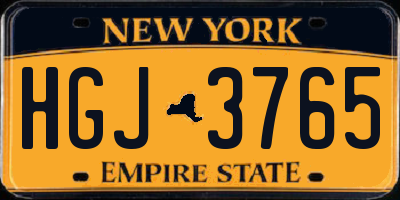 NY license plate HGJ3765
