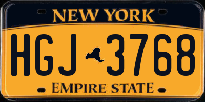 NY license plate HGJ3768