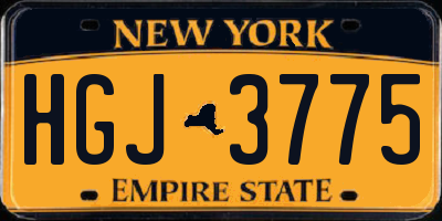 NY license plate HGJ3775