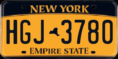 NY license plate HGJ3780