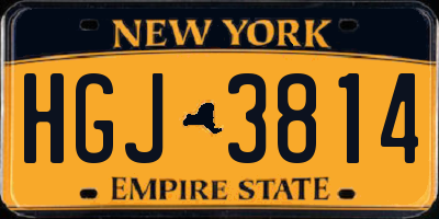 NY license plate HGJ3814