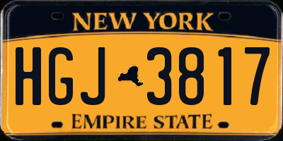 NY license plate HGJ3817