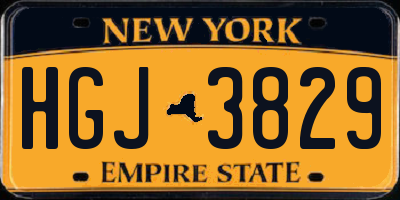NY license plate HGJ3829