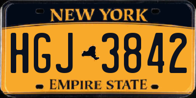 NY license plate HGJ3842
