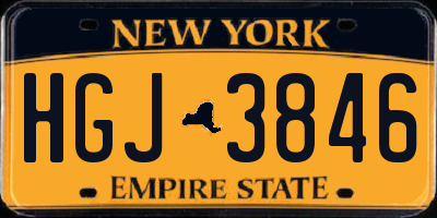 NY license plate HGJ3846