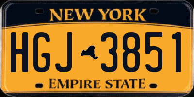 NY license plate HGJ3851