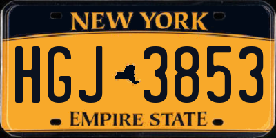 NY license plate HGJ3853