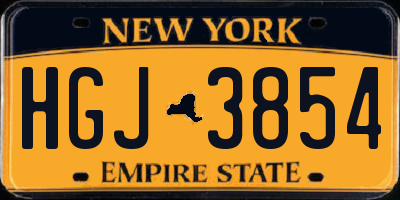 NY license plate HGJ3854