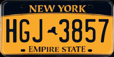 NY license plate HGJ3857