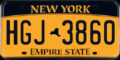 NY license plate HGJ3860