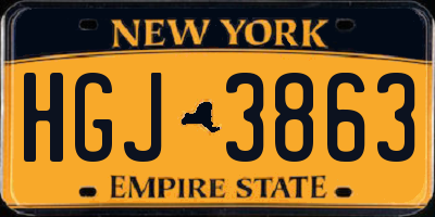 NY license plate HGJ3863