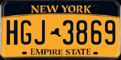 NY license plate HGJ3869