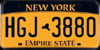 NY license plate HGJ3880