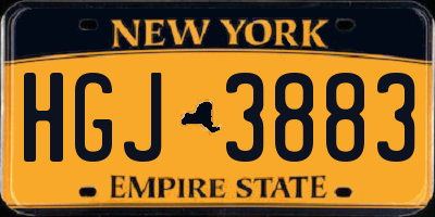 NY license plate HGJ3883