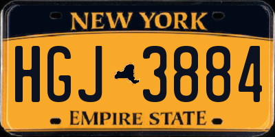 NY license plate HGJ3884