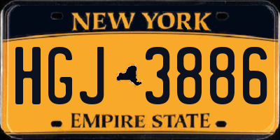 NY license plate HGJ3886