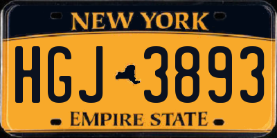 NY license plate HGJ3893