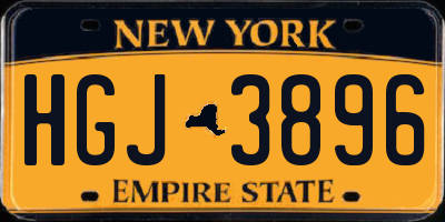 NY license plate HGJ3896